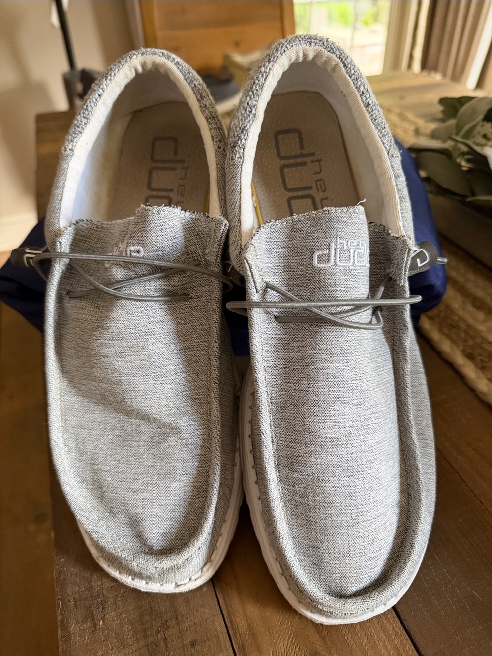 Hey Dude Gray Knit Slip-On Loafers for Men sz 13